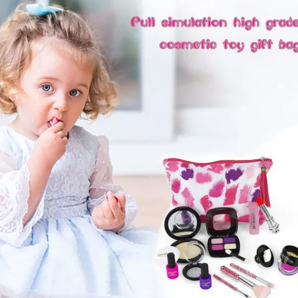 Lek-smink för barn 12st/set Flickleksaker Söt Mode Kosmetisk Leksak Gåva Söt> Smink