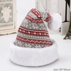 JIUSAIRUI älgmössa vinterförtjockad stickad julmössa för vuxna snowflake><noscript><img width=