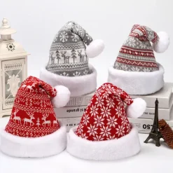JIUSAIRUI älgmössa vinterförtjockad stickad julmössa för vuxna snowflake><noscript><img width=