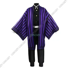 Lila/Svart Iguro Obanai Cosplay Anime Demon Ghost Killer Iguro Obanai Haori Kimono Cosplay Kostym Vit Orm Dockset Barn 110cm-FA- A2 and snake doll | Fyndiq> Dräkter