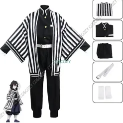Lila/Svart Iguro Obanai Cosplay Anime Demon Ghost Killer Iguro Obanai Haori Kimono Cosplay Kostym Vit Orm Dockset Barn 110cm-FA- A2 and snake doll | Fyndiq><noscript><img width=