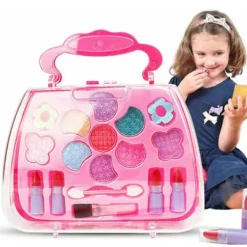 Lilla flickors riktiga sminkset Tvätbart & giftfritt Riktigt smink Flickleksaker för små flickor Födelsedagspresent><noscript><img width=