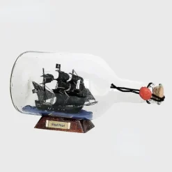Liten svart pärla (12cm) Black Pearl Pirates Of The Caribbean Flaskskepp Glas Driftflaska Önskeflaska Kreativt hantverk Present Liten prydnad> Dräkter