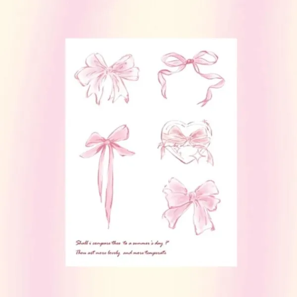 Little Bear Party Rosa Rosett Vattentät Tatuering Klistermärke Söt, Naturlig Hållbar, Sexig, U6S2> Smink