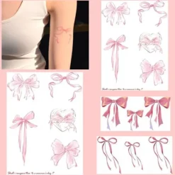 Little Bear Party Rosa Rosett Vattentät Tatuering Klistermärke Söt, Naturlig Hållbar, Sexig, U6S2> Smink