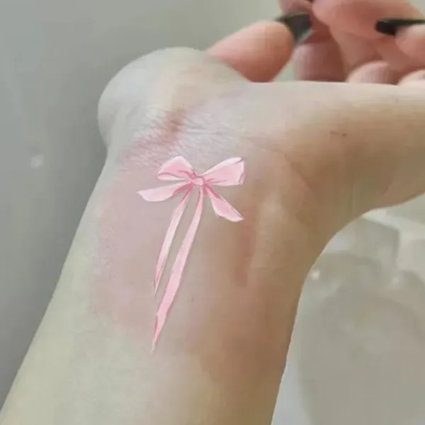 Little Bear Party Rosa Rosett Vattentät Tatuering Klistermärke Söt, Naturlig Hållbar, Sexig, U6S2> Smink