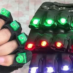 Livfulla Gröna LED-Handskar: Perfekta för Bländande Dansshower> Tillbehör