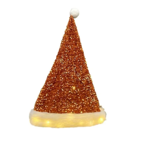 Ljusande Tomteluva - Tomteluva - Vuxen Julhatt - Unisex Sammet Klassisk Tomteluva för Jul Nyår> Huvudbonader