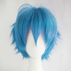 Ljusblå kort peruk, Bob Anime Cosplay lagert rakt hår kostymfest Anime Pixie Fancy Dress för kvinnor män pojkar flickor> Peruker