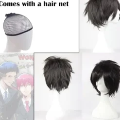 Ljusblå kort peruk, Bob Anime Cosplay lagert rakt hår kostymfest Anime Pixie Fancy Dress för kvinnor män pojkar flickor><noscript><img width=