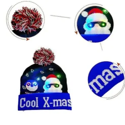 unbranded Ljusupplyst Julhatt Julmössa Med Led-lampor För Vuxna Jul Nyår Festtillbehör Stil 6><noscript><img width=