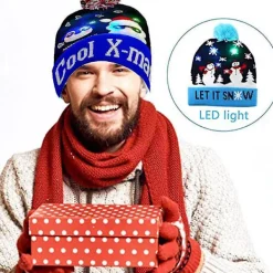 unbranded Ljusupplyst Julhatt Julmössa Med Led-lampor För Vuxna Jul Nyår Festtillbehör Stil 6><noscript><img width=