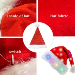 unbranded Ljusupplyst Julhatt Tomtehatt Med Led-lampor Blinkande Tomtehatt För Vuxna Och Barn Julgåvor Tomtehatt Julhatt Julhelg><noscript><img width=