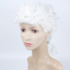 Lång Cosplay Advokatperuk för Barn, Vuxna, Lockig Gentlemanperuk Vit Gentleman Advokatperuk för Halloweenfest Utklädning><noscript><img width=