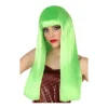 Lång Fluorescerande Grön Peruk med Lugg 60cm> Peruker