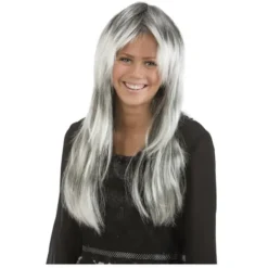 Lång Grå Peruk - Halloween & Maskerad one size> Peruker