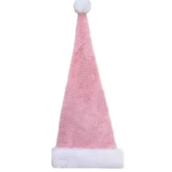 Lång Julhatt Plysch Tomtehatt Julfesthatt Julfestdekor Rosa Double layer> Huvudbonader