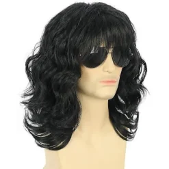 Lång lockig anime-peruk för män och kvinnor><noscript><img width=