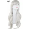 Lång lockig hårändar kostym cosplay peruk 70CM långt vågigt hår set peruk Cos Anime peruk (Silvergrå)> Peruker