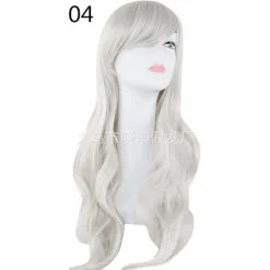 Lång lockig hårändar kostym cosplay peruk 70CM långt vågigt hår set peruk Cos Anime peruk (Silvergrå)> Peruker