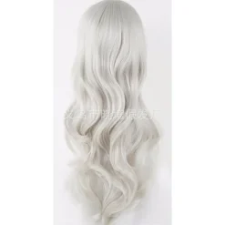 Lång lockig hårändar kostym cosplay peruk 70CM långt vågigt hår set peruk Cos Anime peruk (Silvergrå)> Peruker