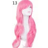 Lång lockig hårtoppar kostym cosplay peruk 70CM långt vågigt hår set peruk Cos Anime peruk (Rosa)> Peruker