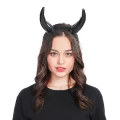 Lång oxhorn huvudbonad cosplay horn pannband festtillbehör för Halloween><noscript><img width=