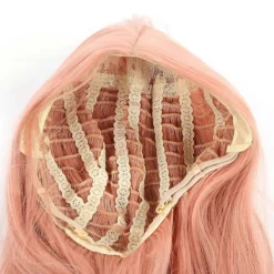 Lång rosa peruk för kvinnor, mode, lockig, vågig peruk, naturligt falskt hår för festcosplay><noscript><img width=