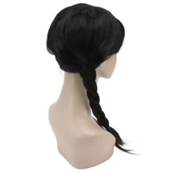 Lång Svart Flätad Peruk för Barn Tonåringar Vuxna Cosplay Halloweenfest 0.2><noscript><img width=