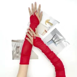 Långa fingerlösa armärmar för kvinnor, vintage 1920-tals kostymrekvisita, handskar för bröllop och kvällsevenemang, flapper utklädningskläder, vita utan diamant | Fyndiq> Tillbehör