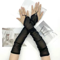 Långa fingerlösa armärmar för kvinnor, vintage 1920-tals kostymrekvisita, handskar för bröllop och kvällsevenemang, flapper utklädningskläder, vita utan diamant | Fyndiq><noscript><img width=