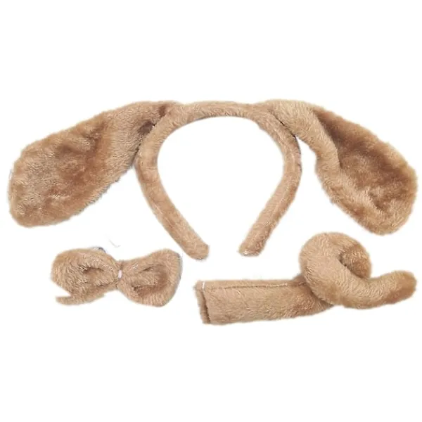 FMYSJ Långa Öron Hund Hårband + Rosett + Svans Set Cosplay Djur Hårband För Fest (FMY)> Tillbehör