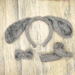 FMYSJ Långa Öron Hund Hårband + Rosett + Svans Set Cosplay Djur Hårband För Fest (FMY)><noscript><img width=