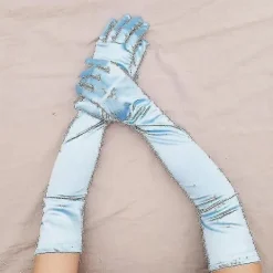TryggHandla Långa Satin Stretch Satinhandskar 1920-tals Vintage Party Cosplay Damhandskar Bröllopshandskar-lingling}> Tillbehör
