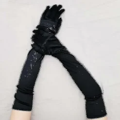 TryggHandla Långa Satin Stretch Satinhandskar 1920-tals Vintage Party Cosplay Damhandskar Bröllopshandskar-lingling}><noscript><img width=