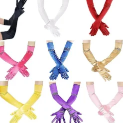 Långa satinhandskar för kvinnor, formella satinhandskar, bröllopshandskar, banketthandskar, performancehandskar, balhandskar, danshandskar, rosenröd | Fyndiq> Tillbehör