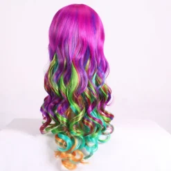 Långt lockigt Anime Cosplay Peruk Långt Peruk med Lugg Lockigt Peruk med Lugg Lila Peruker> Peruker