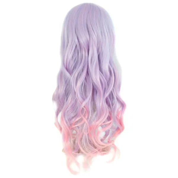 Lolita Cosplay Multicolor Wavy Party Peruk (Ljusblå/Ljuslila/Rosa)> Peruker