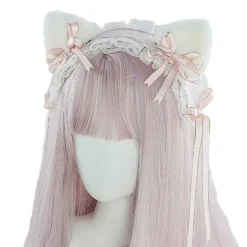 Xuigort Lolita kattöron huvudbonad piga spets hår fest accessoarer söta hårband söt hårnål><noscript><img width=