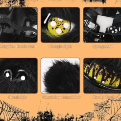 Läskig Björnmask, Krypande Masker för Vuxna och Barn, Skräck Teddybjörnsmask, Plysch Blodig Björnmask, för Fest Karneval Cosplay><noscript><img width=