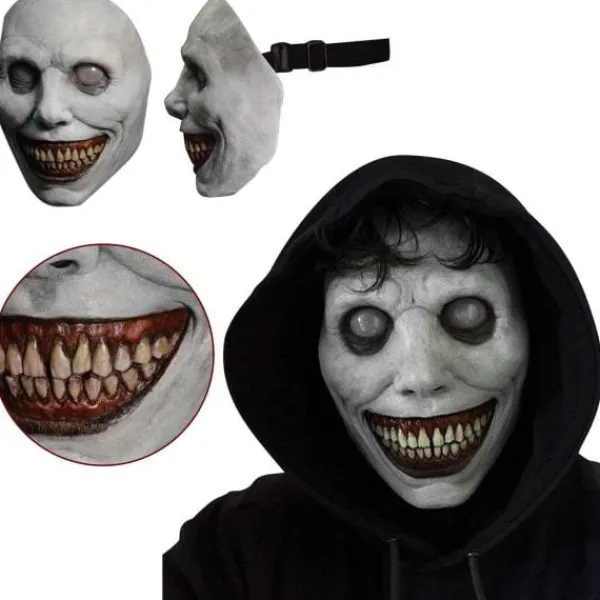 Läskig Halloweenmask för vuxna - Leende demoner, skräckmasker Cosplay Läskiga Halloweenkostymrekvisita för Halloweenfest Karneval Cosplay (1 st)> Masker