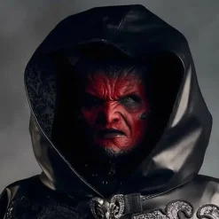 Läskig Halloweenmask Ikari Demon Latexmask Djävul Realistisk Mask för Vuxen Skräck Djävulshorn Spille Skräckgåva Halloweengåva{SL} As shown><noscript><img width=