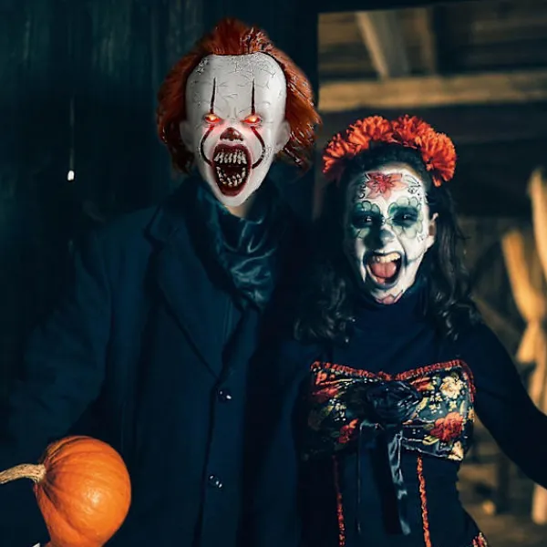 Läskig It Pennywise Krypande Clown Mask, Cosplay & Dekoration Halloween Party Rekvisita Glowing> Masker