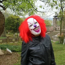 Läskig Ond Mördare Joker Clown Latex Mask Halloween Horror Cosplay Kostym Rekvisita> Masker