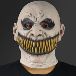 FMYSJ Läskig Realistisk Emulsions Halloween Huvudbonad Spetsiga Tänder Delad Mun Horror Ansiktsöverdrag för Hem (FMY) 1><noscript><img width=