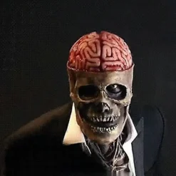 Läskig Skalle Mask, Latex Skalle Mask, Halloween Mask för Vuxna Som Är Extremt Oroliga Med Avtagbara Käkar, Rollspel> Masker