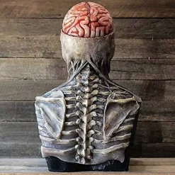 Läskig Skalle Mask, Latex Skalle Mask, Halloween Mask för Vuxna Som Är Extremt Oroliga Med Avtagbara Käkar, Rollspel><noscript><img width=