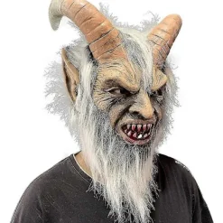 Lucifer Mask med Horn Läskig Djävul Krampus Masker Halloween Cosplay Kostym Rekvisita> Masker