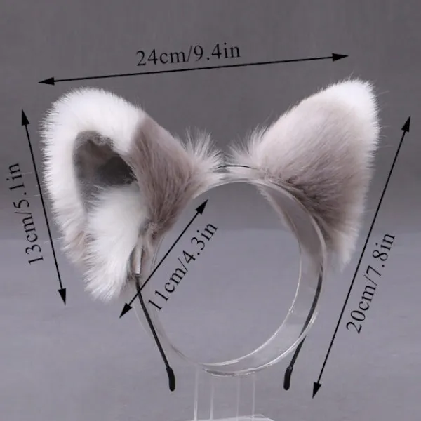 Luddiga Djur Kattunge Öron Hårband Katthuvud Halloween Cosplay Fest-FS-> Huvudbonader