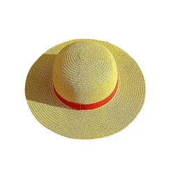 Luffy Straw Hat One Piece Cosplay Cap Anime Sun Beach Hats Halloween Performance Costume> Huvudbonader
